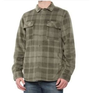 Voyager Men's Sz XL Fleece Lined Jacket Shacket Green Plaid Button Down Shirt